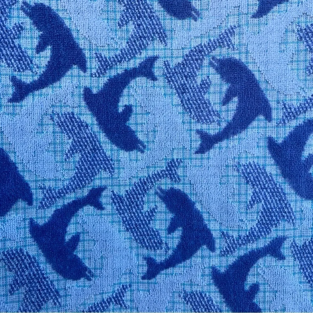 VTG Y2K Textured Dolphin Hawaii Beach Towel Maiden Sunshine Corp Brazil 28x58